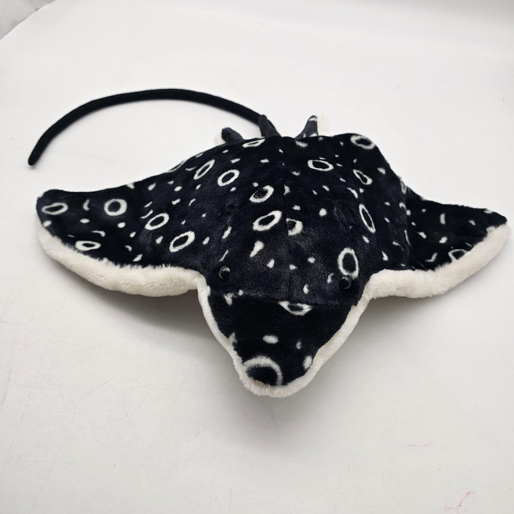 Wild Republic Stingray Plush Stuffed Animal Toy Medium Black White Ocean Cute